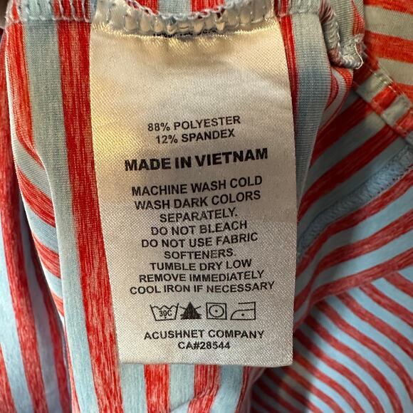 FootJoy Men's Large Golf Polo Red Gray Stripe Short Sleeve Athletic Shirt - Picture 6 of 6